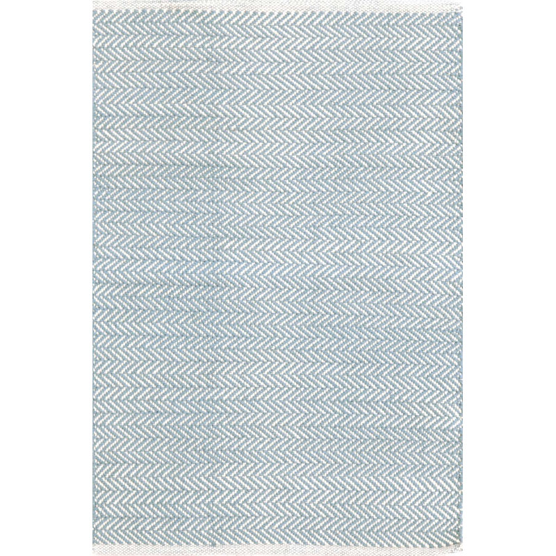 Dash and Albert Rugs Herringbone Flatweave Cotton Area Rug in Swedish